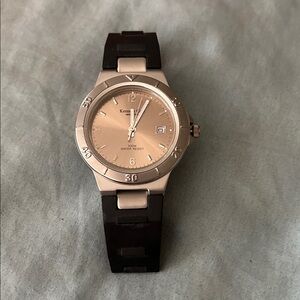 Kenneth Cole Men's Silver Case Watch with Black Strap